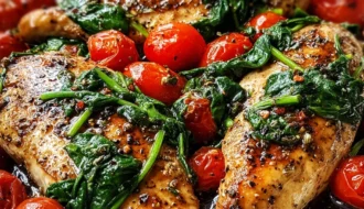 Balsamic Chicken Breast Spinach Tomatoes