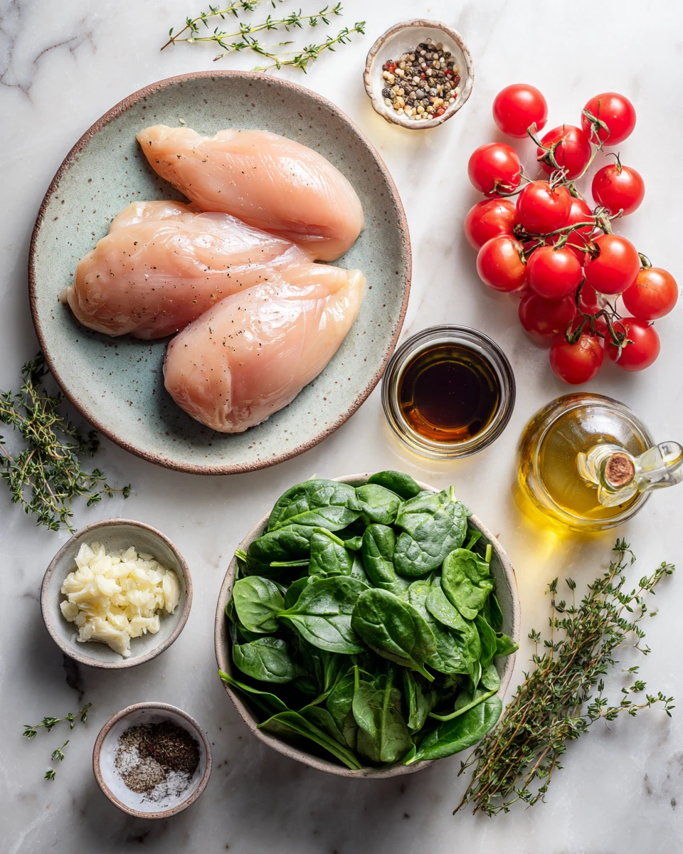 Balsamic Chicken Breast Spinach Tomatoes
