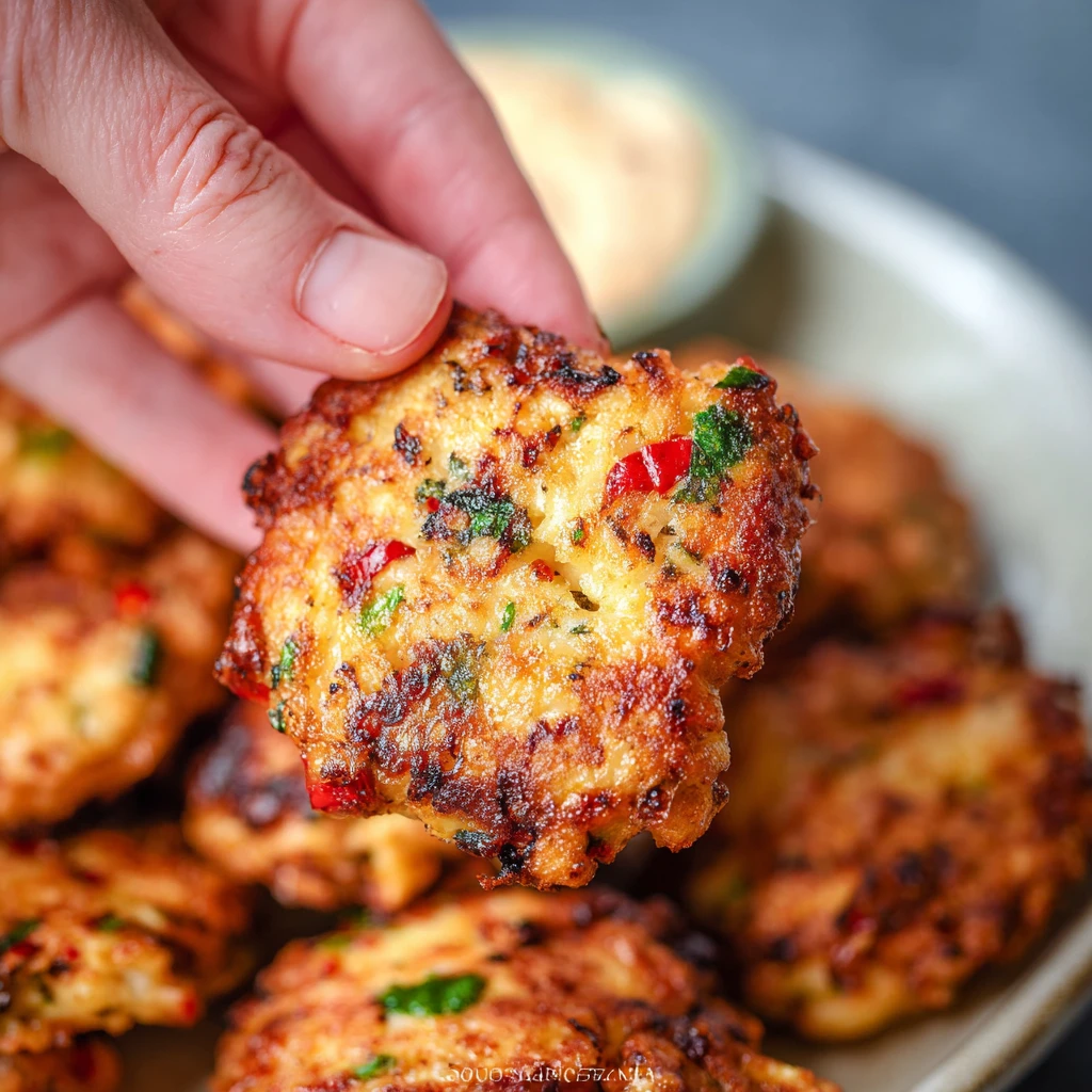 Cheesy Chicken Fritters