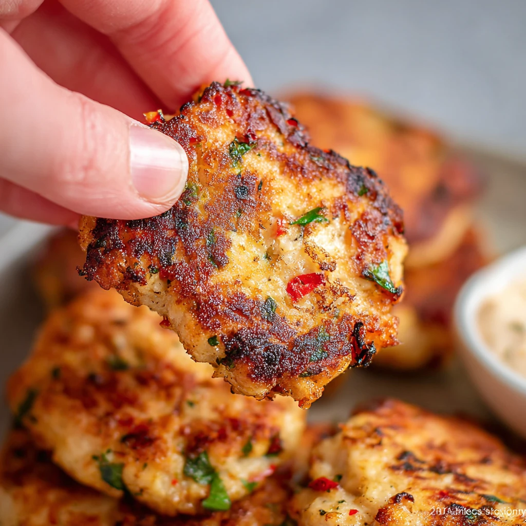 Cheesy Chicken Fritters