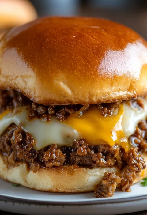 Comforting French Onion Beef Sloppy Joes Melted Cheese