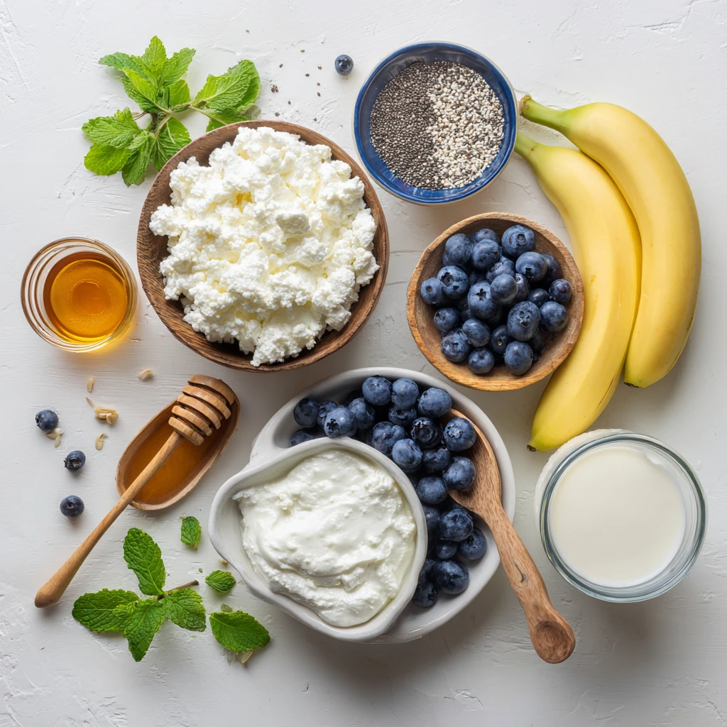 Cottage Cheese Blueberry Smoothie High Protein