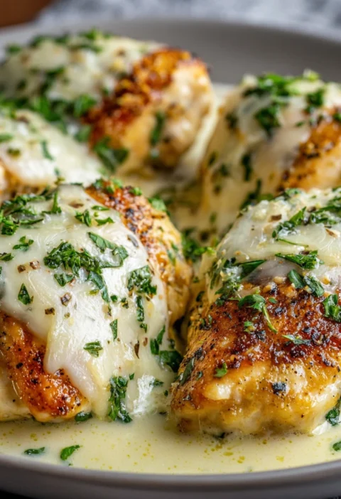 Creamy Parmesan Baked Caesar Chicken