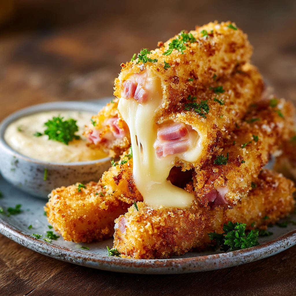 Crispy Ham and Cheese Sticks Recipe