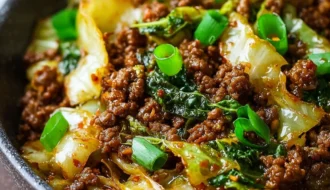 Low Carb Mongolian Ground Beef Cabbage Keto Meal