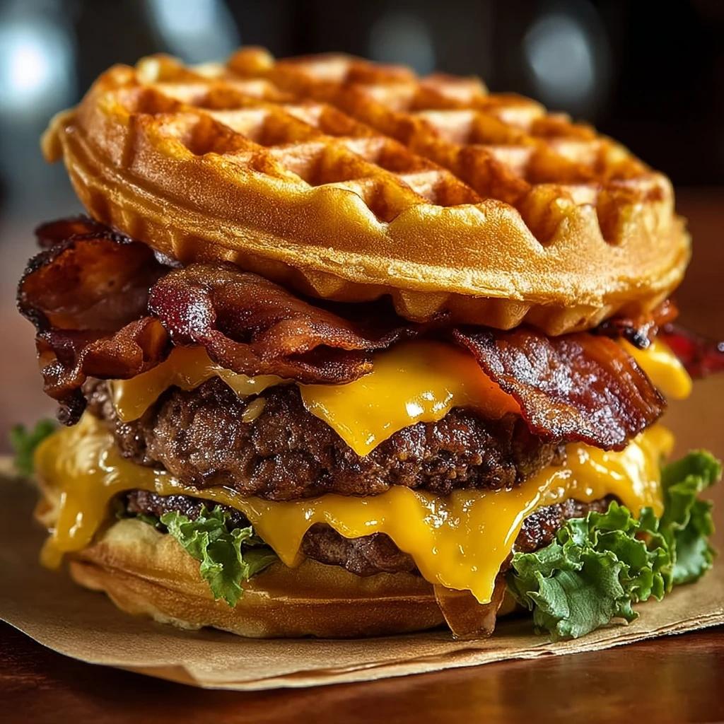 Maple Bacon Waffle Burger – Sweet and Savory Burger Recipe