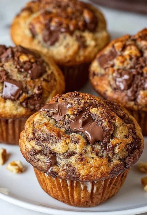 Nutella Banana Swirl Muffins Moist Bakery Recipe