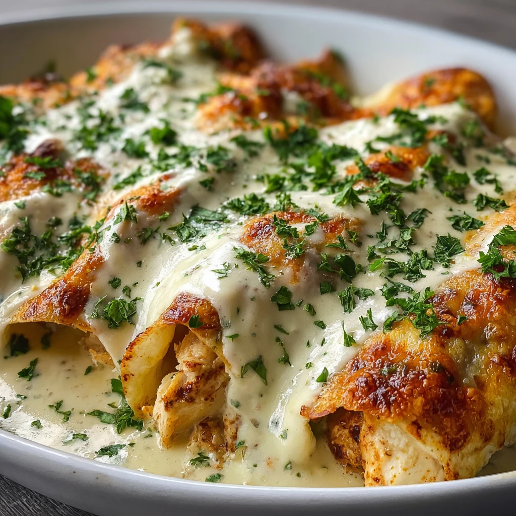 Protein Chicken Enchiladas with Dreamy White Sauce
