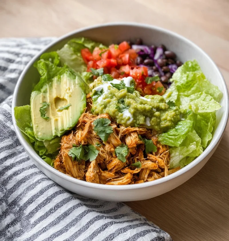 Pulled Chicken And Guacamole Bowl