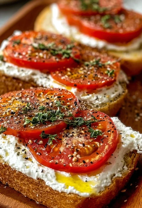 Ricotta Tomato Sourdough Toast Gourmet Breakfast