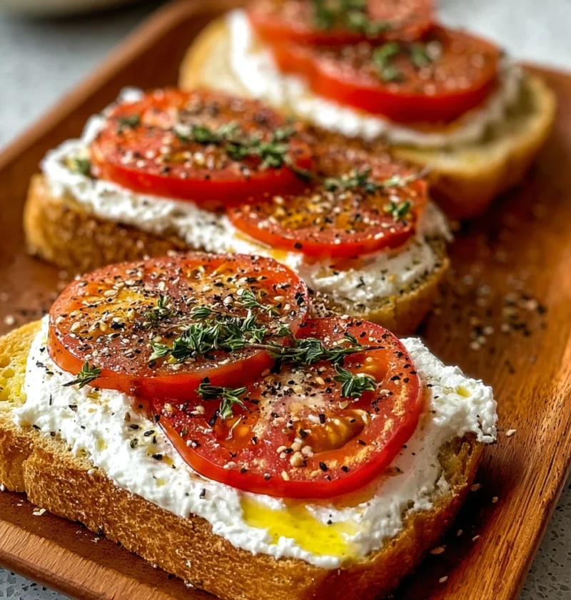 Ricotta Tomato Sourdough Toast Gourmet Breakfast
