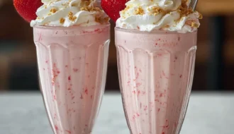 Strawberry Cheesecake Milkshake Creamy Dessert Drink