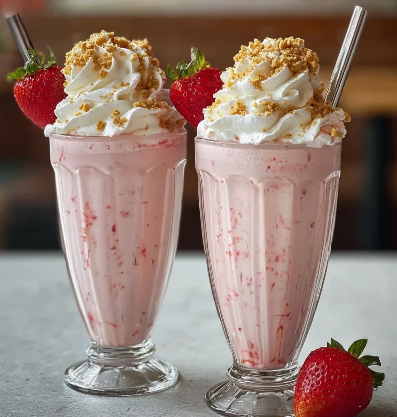 Strawberry Cheesecake Milkshake Creamy Dessert Drink