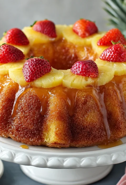 Sweet Strawberry Pineapple Pound Cake