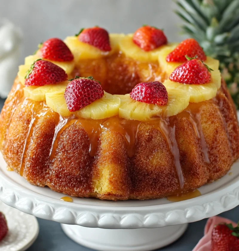 Sweet Strawberry Pineapple Pound Cake
