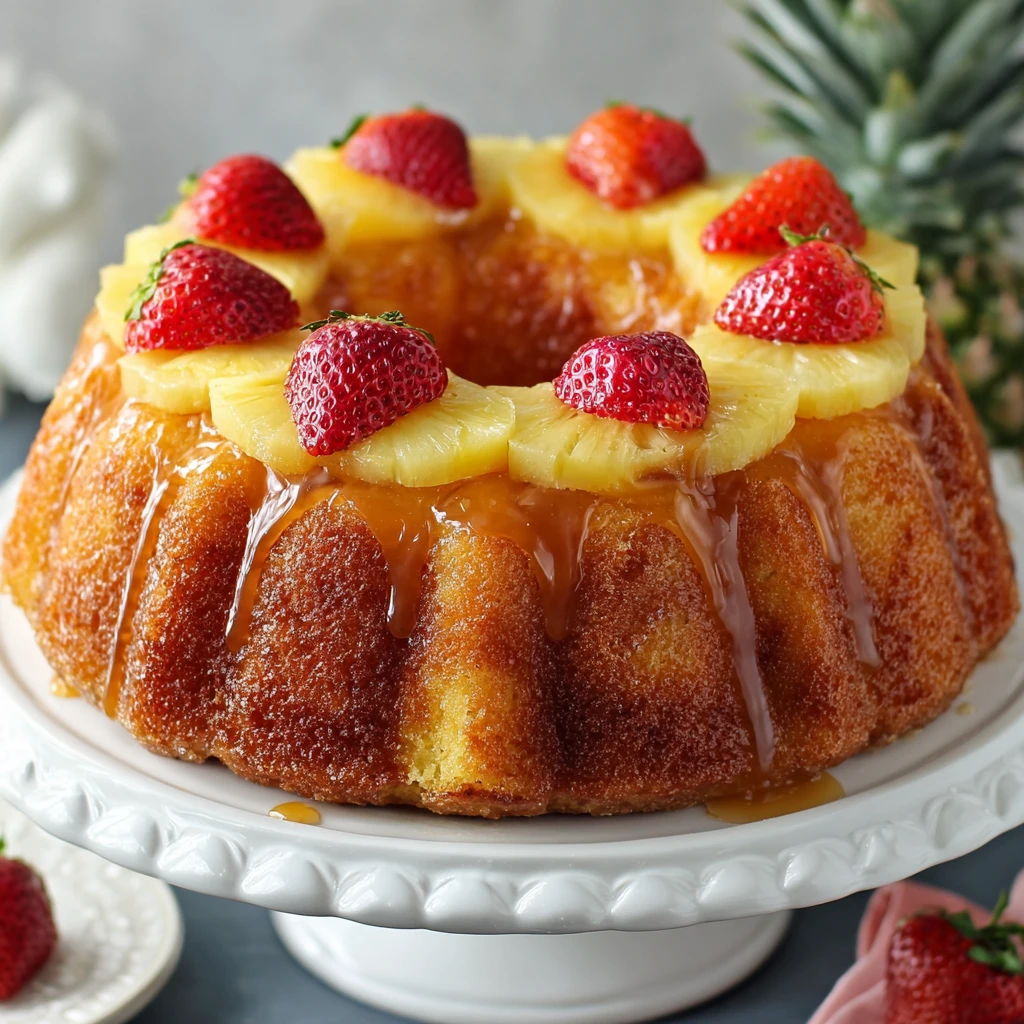 Sweet Strawberry Pineapple Pound Cake