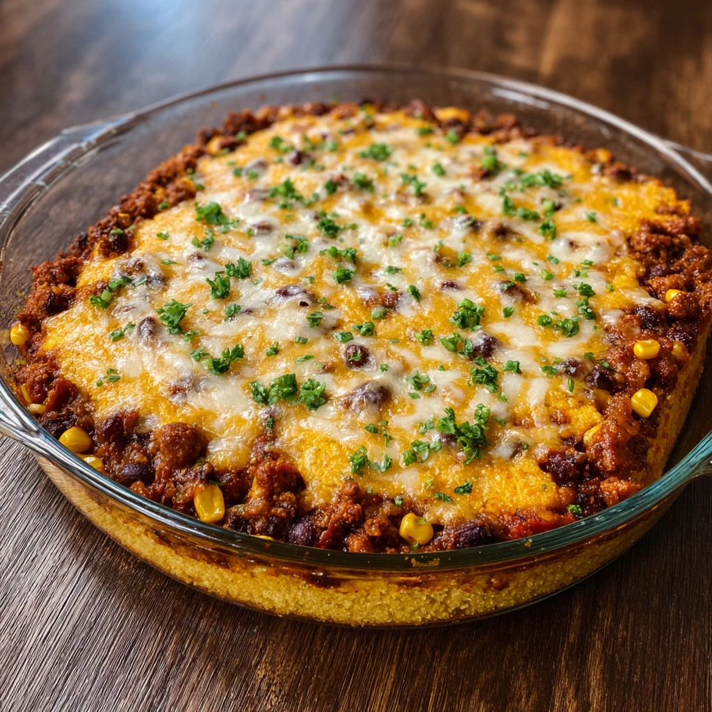 Texas Tamale Pie Casserole Cheesy Cornbread
