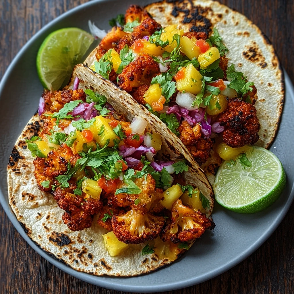 Vegan Smoky BBQ Cauliflower Tacos