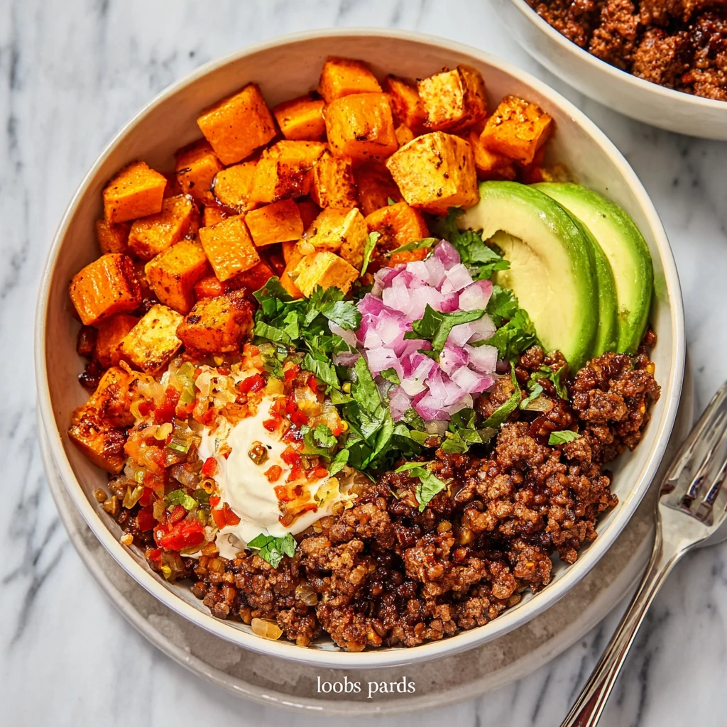 Viral Hot Honey Ground Beef and Sweet Potato Bowl
