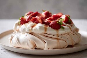 Strawberry Pavlova — Crispy Shell, Marshmallow Center, Showstopper Results