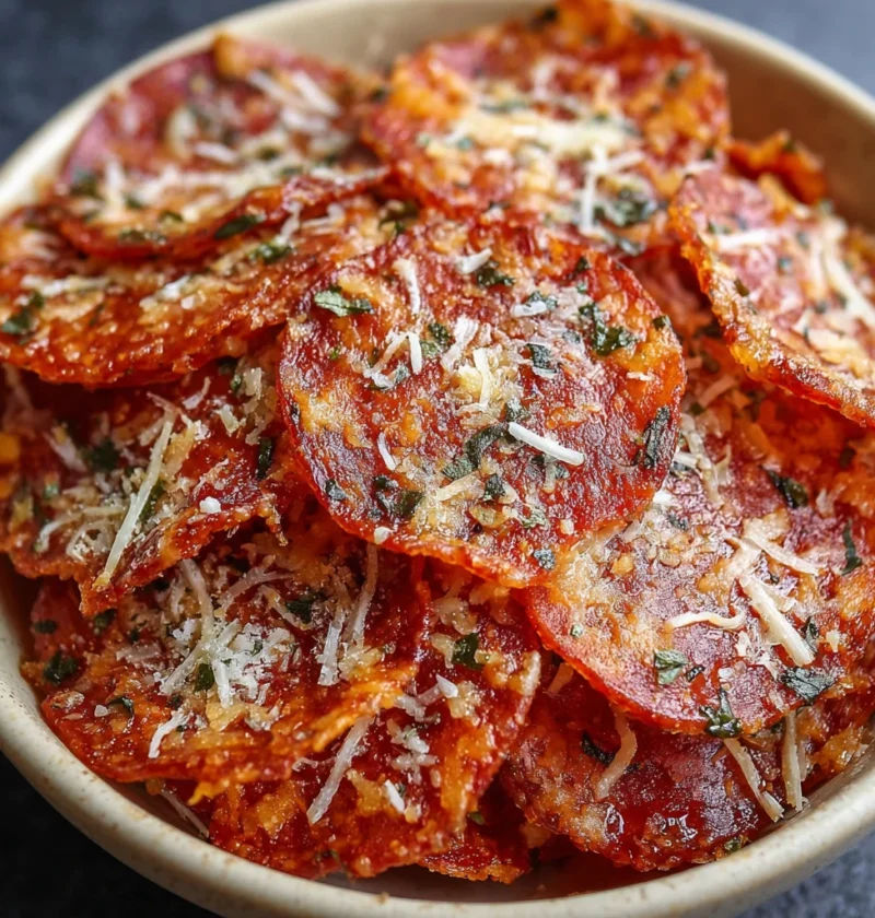 Air Fryer Pepperoni Pizza Chips