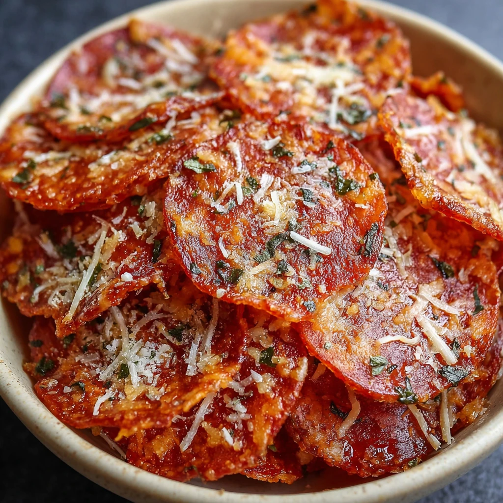 Air Fryer Pepperoni Pizza Chips