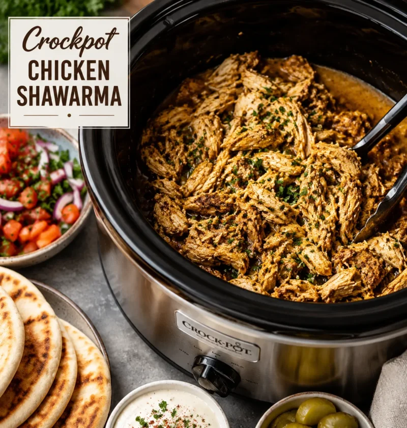 Crockpot Chicken Shawarma