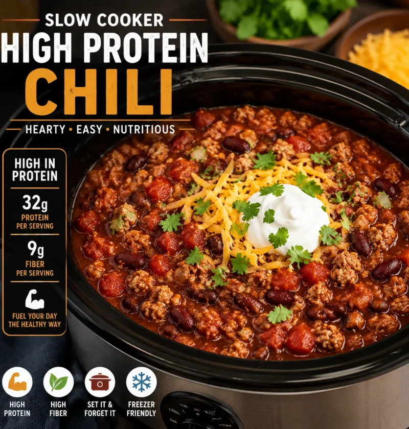 Slow Cooker High Protein Chili