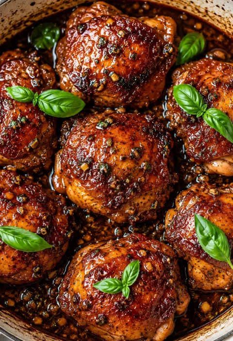 Baked Honey Garlic Chicken Thighs