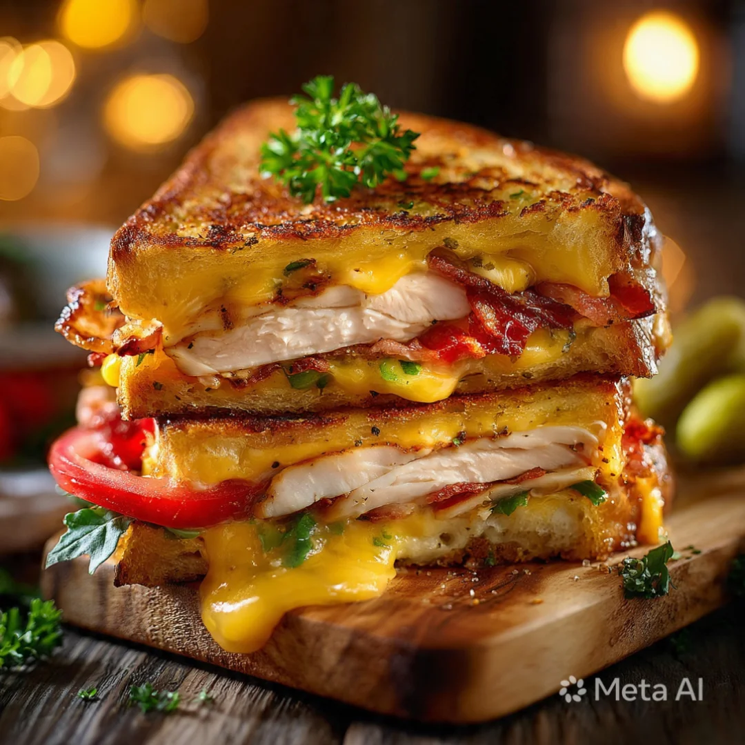Cheddar and Bacon Turkey Melts on Sourdough