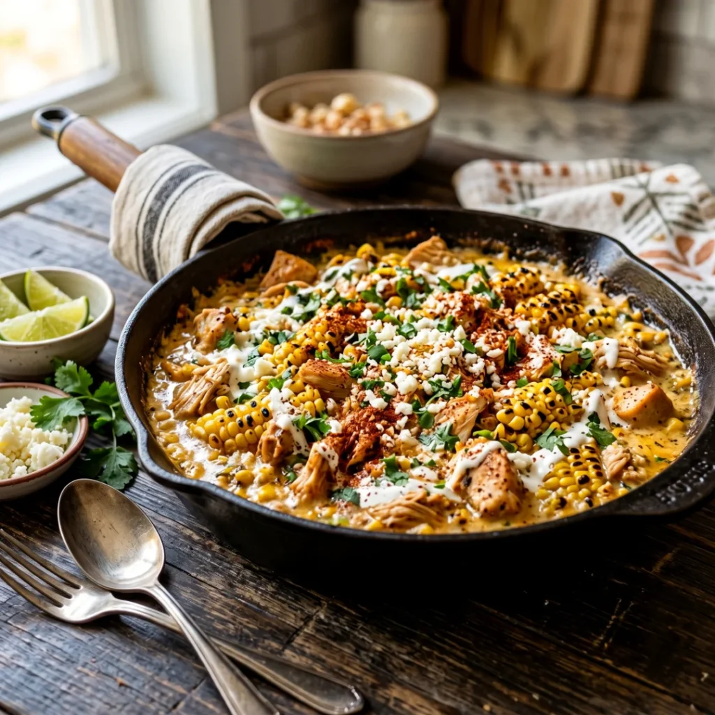 Creamy Street Corn Chicken Skillet (One-Pan Elote Chicken) - Creamy Street Corn Chicken Skillet (One-Pan Elote Chicken)