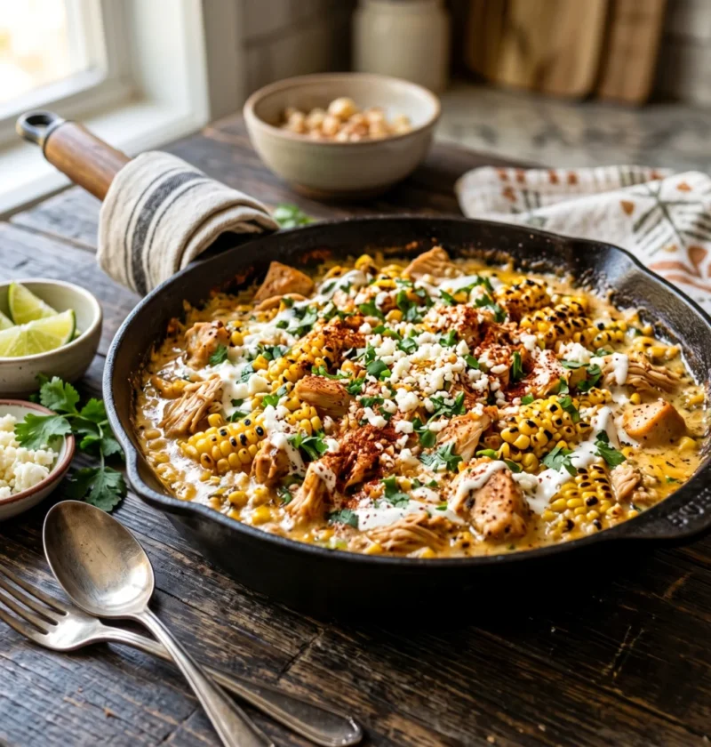 Creamy Street Corn Chicken Skillet