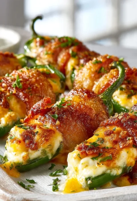 Crispy Bacon Cheddar Jalapeño Poppers