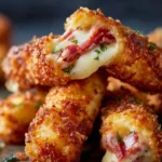 Spinach Garlic Meatballs Stuffed with Mozzarella