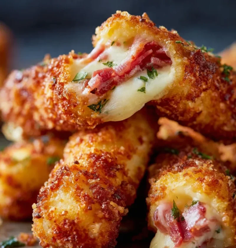 Crispy Baked Ham & Cheese Mozzarella Sticks