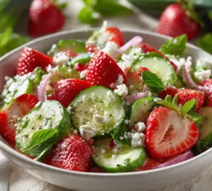 Cucumber Strawberry Salad & Refreshing and Tasty