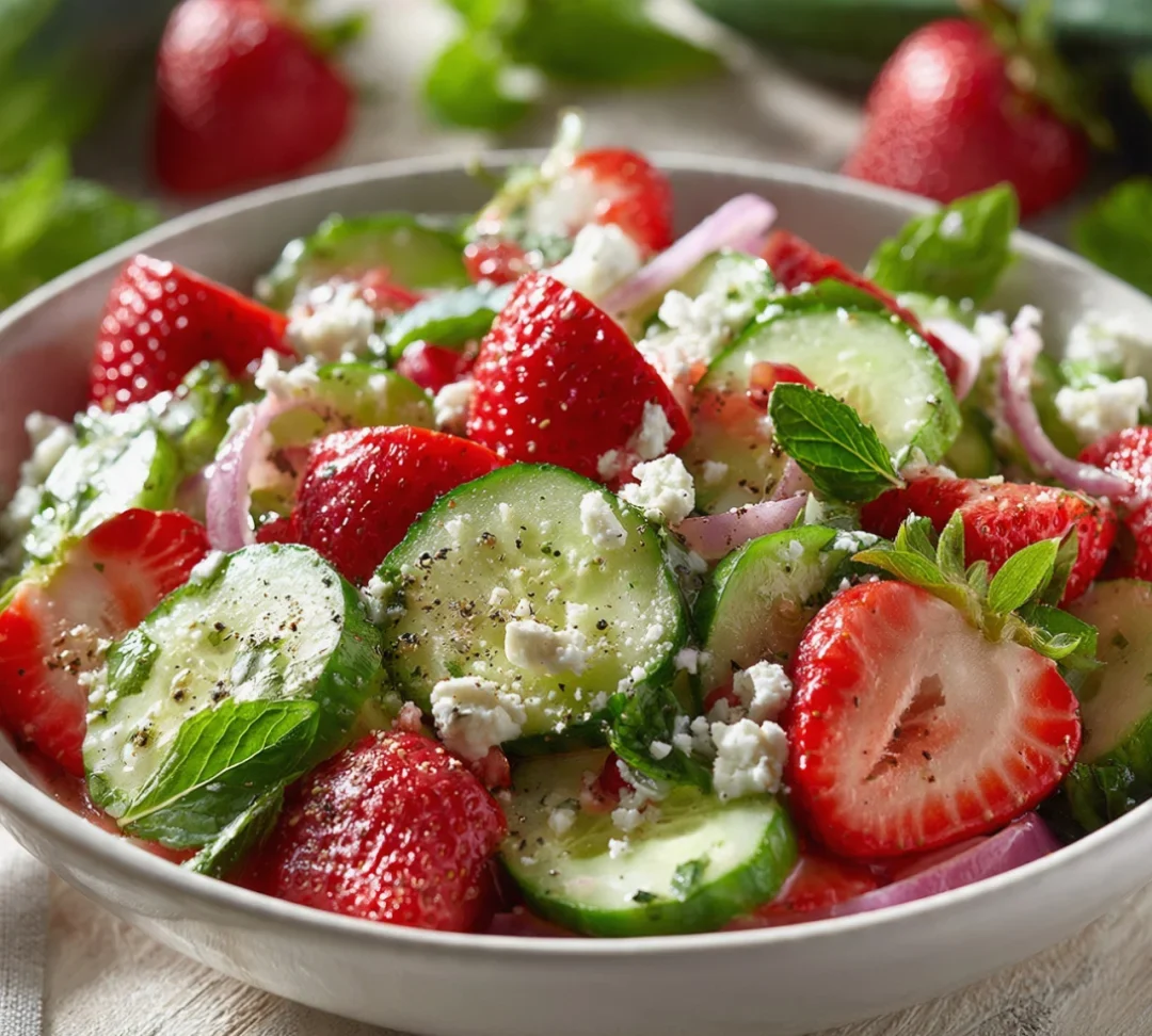 Cucumber Strawberry Salad & Refreshing and Tasty
