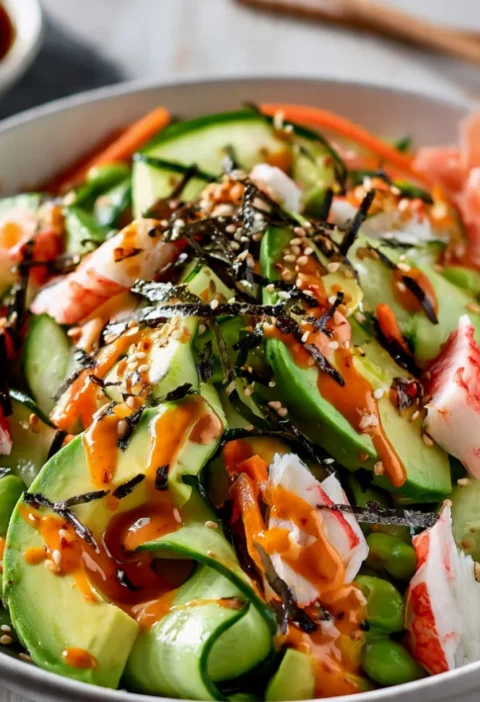 easy california roll cucumber salad