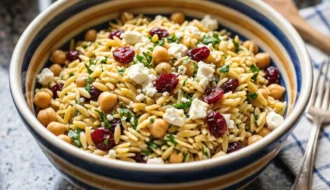 Feta orzo salad