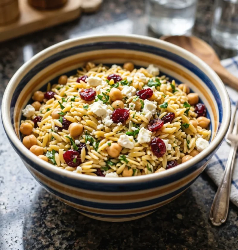 Feta orzo salad