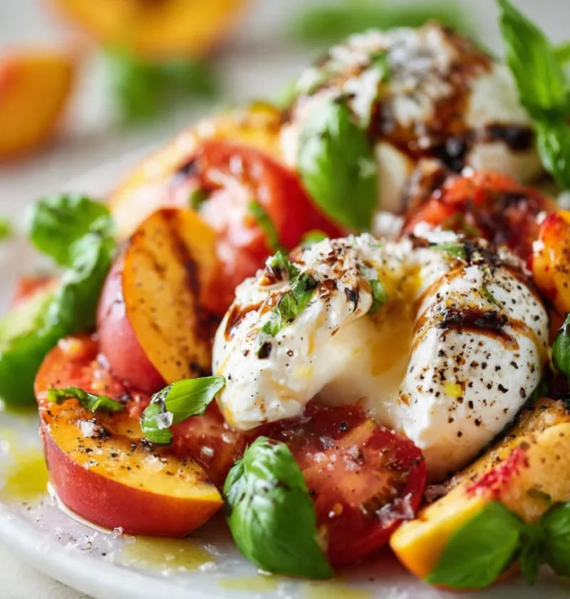 Fresh Burrata Tomato Peach Salad