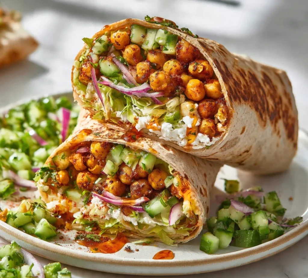 Golden Loaded Chickpea Wraps