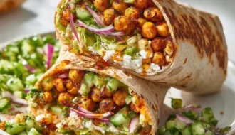 Golden Loaded Chickpea Wraps
