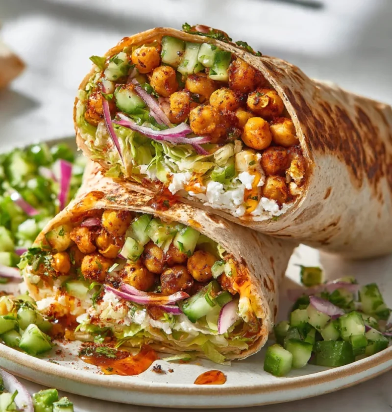 Golden Loaded Chickpea Wraps