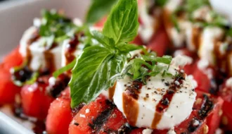 Grilled Caprese Watermelon Salad