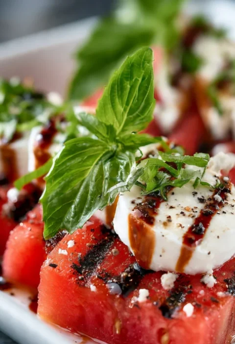 Grilled Caprese Watermelon Salad
