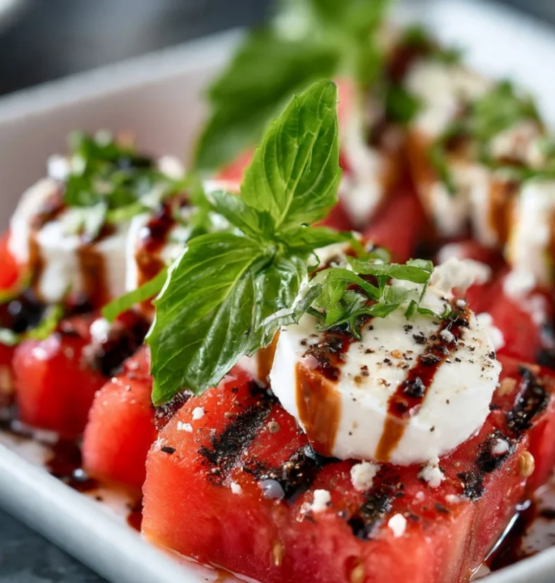 Grilled Caprese Watermelon Salad