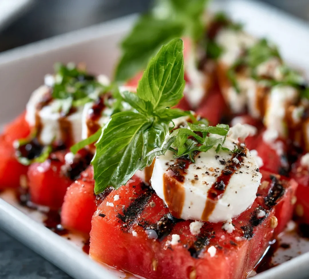 Grilled Caprese Watermelon Salad