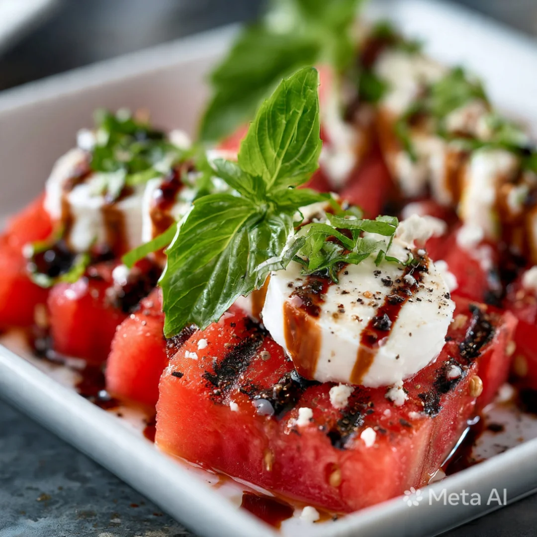 Grilled Caprese Watermelon Salad