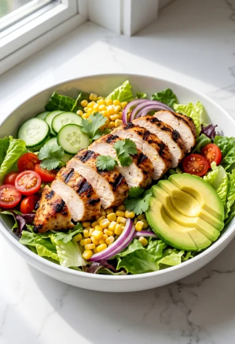 Grilled Chicken Avocado Salad Bowl